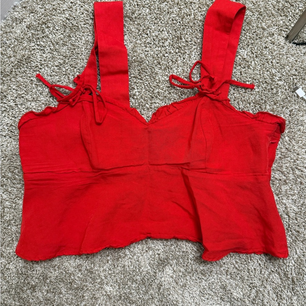 Zara Red Crop Top